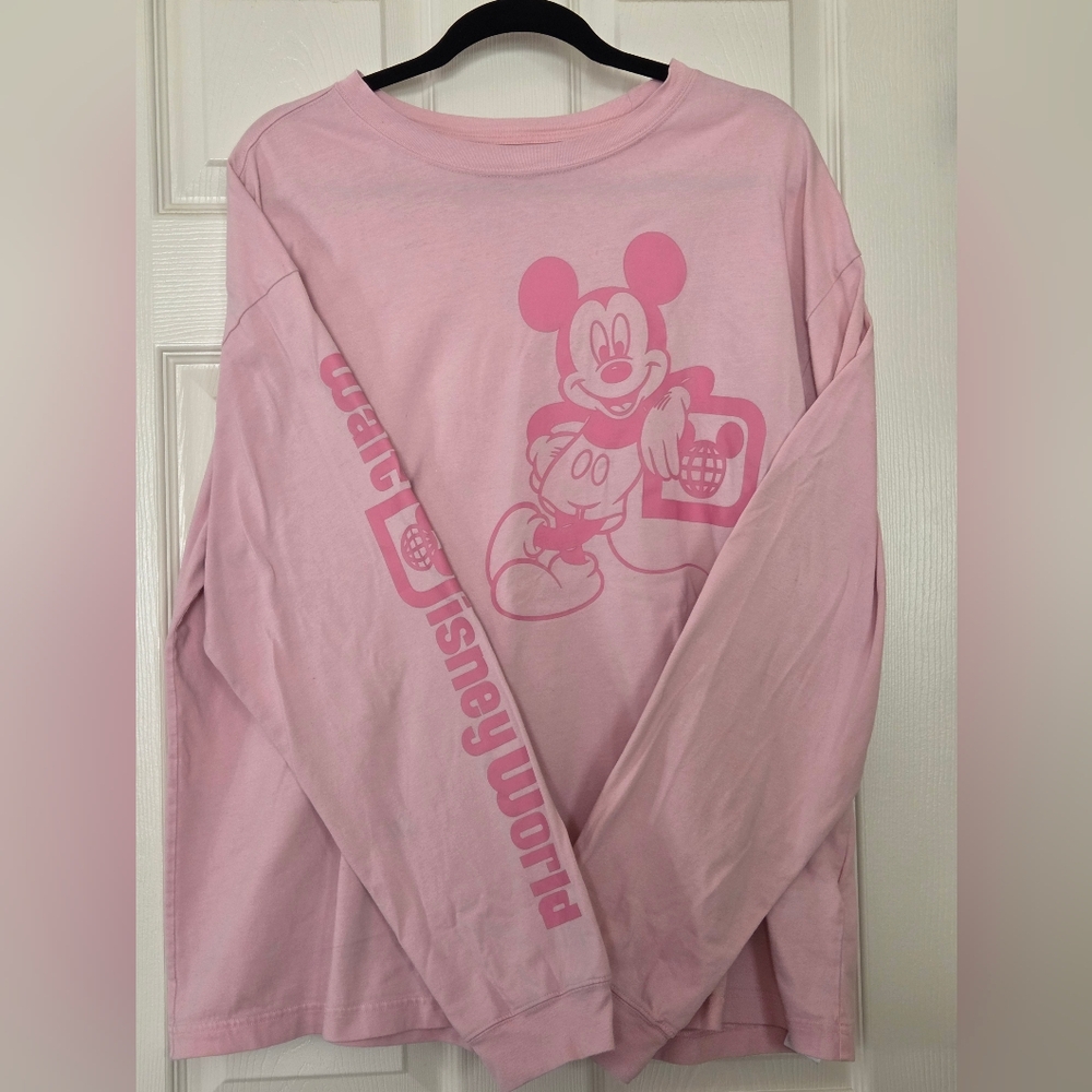 Disney World Mickey L/S Tee - Pink XL
